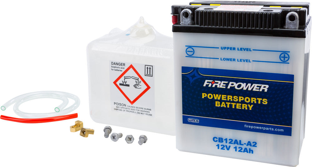 Fire Power Battery w/Acid CB12AL-A2 12V Heavy Duty - Kawasaki/Yamaha