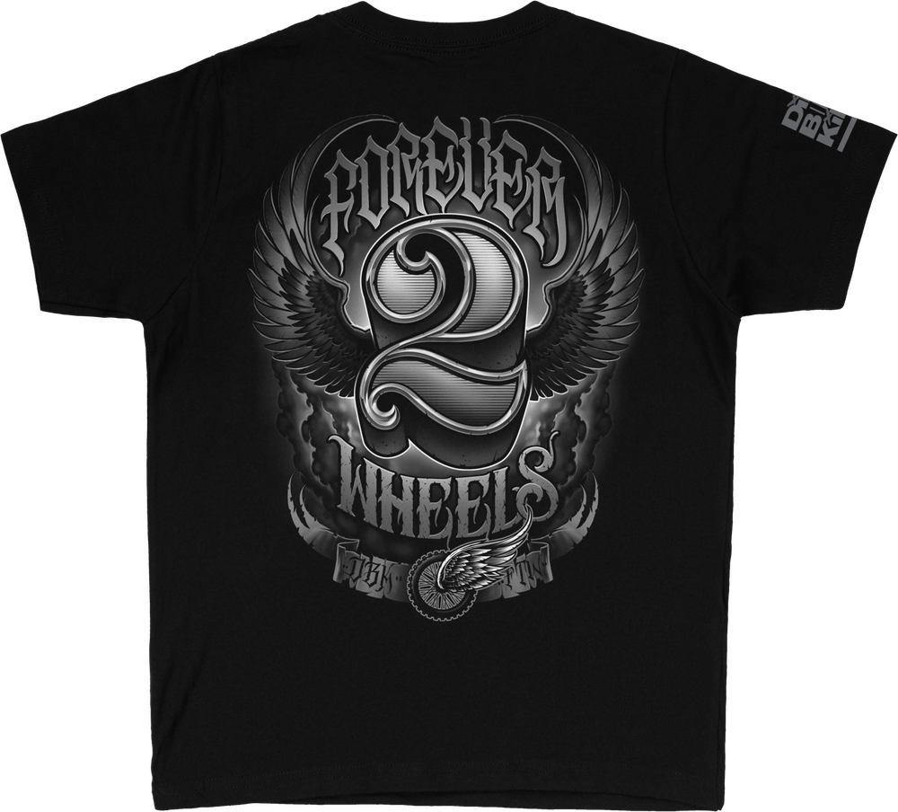 DBK TWO WHEELS YOUTH TEE BLACK YL