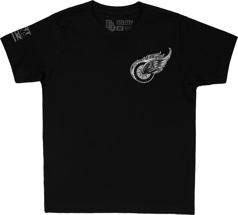 DBK Two Wheels Youth Black T-Shirt