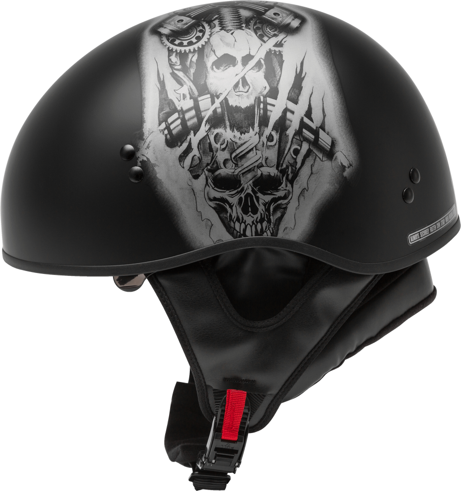 GMAX HH-65 Half Helmet Tormentor Naked Matte Black/Silver