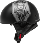 GMAX HH-65 Half Helmet Tormentor Naked Matte Black/Silver
