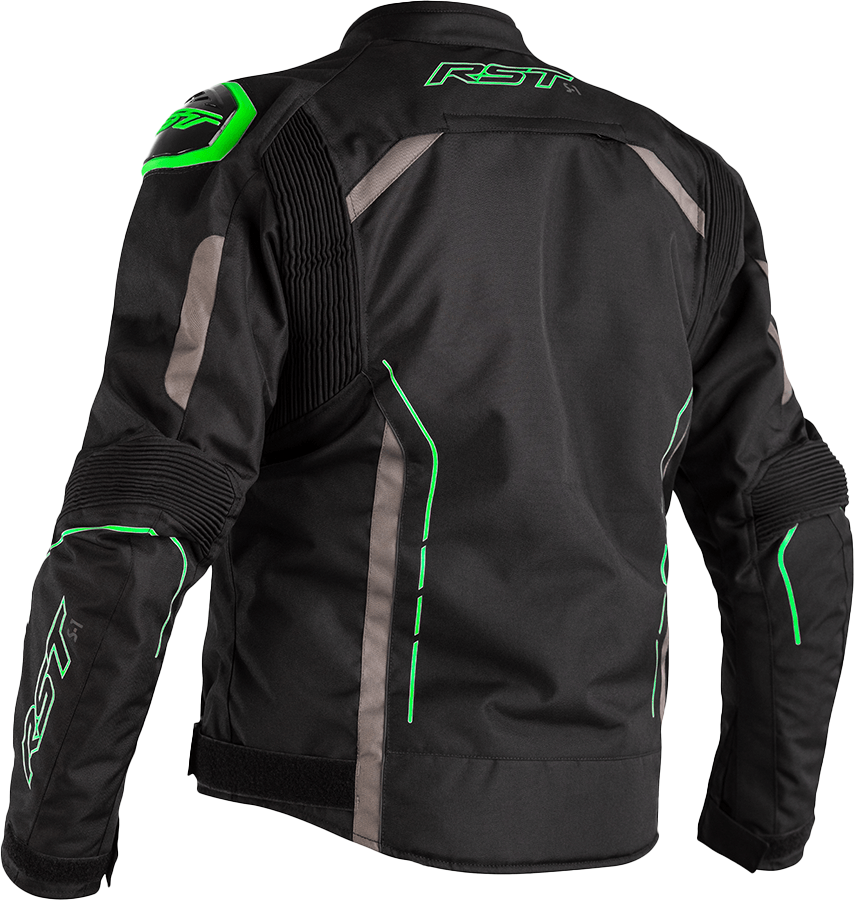 S1 CE JACKET BLK/GRY/NEON GRN TEXTILE