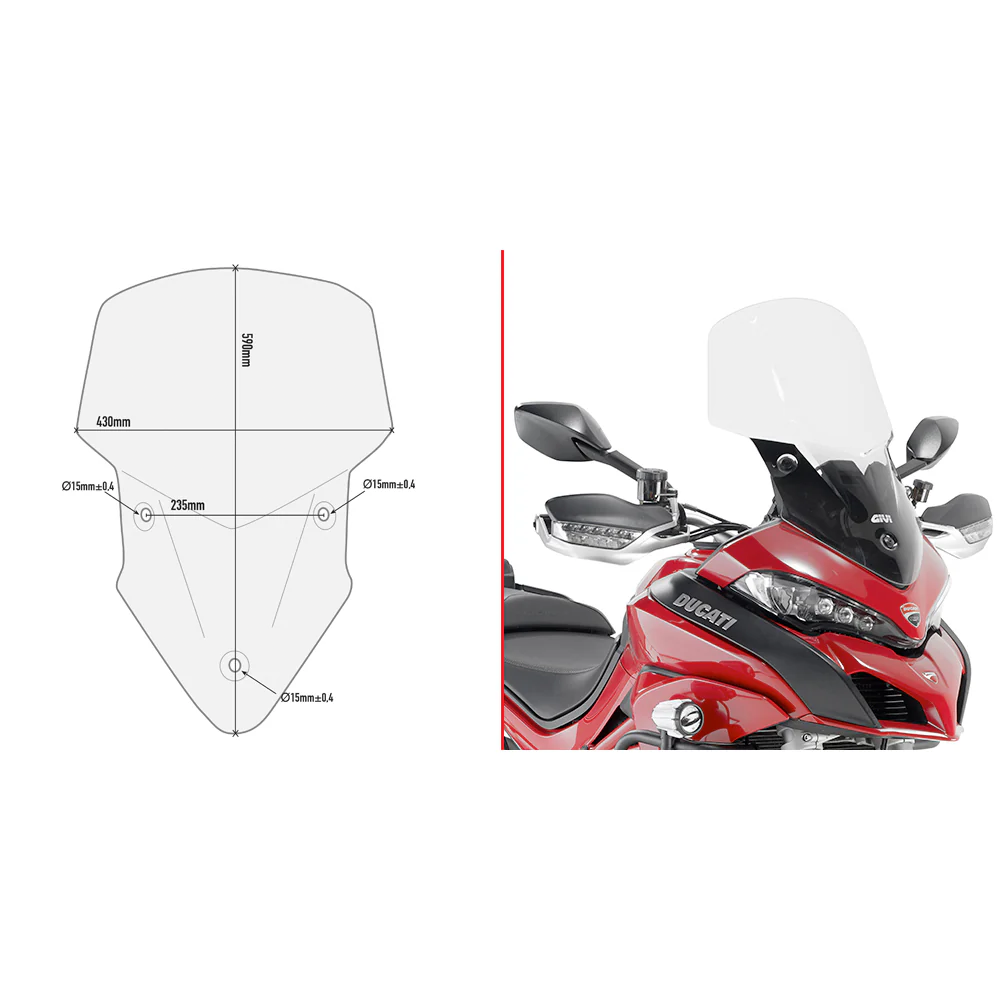GIVI WINDSHIELD SPECIFIC CLEAR DUC