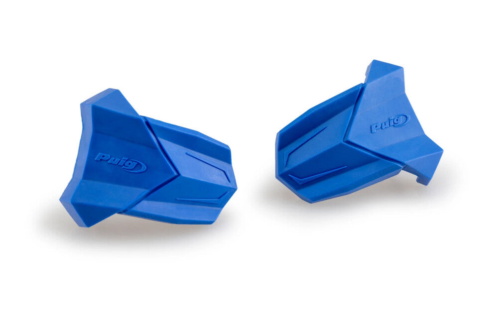 PUIG RUBBER END REPLACEMENT FRAME SLIDER R19 PAIR BLUE