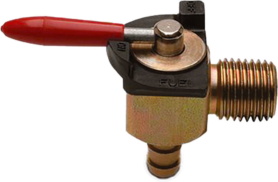 MOTION PRO FUEL VALVE 90 DEGREE 1/4" NPT X 1/4" BARB VITTON SEAL