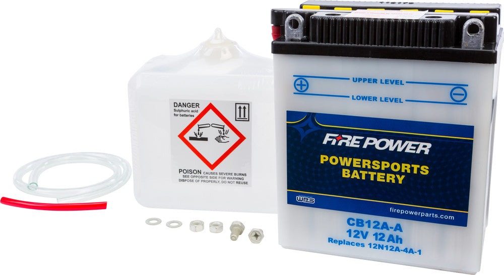 Fire Power Battery w/Acid CB12A-A 12V Heavy Duty - Honda/Kawasaki/Yamaha