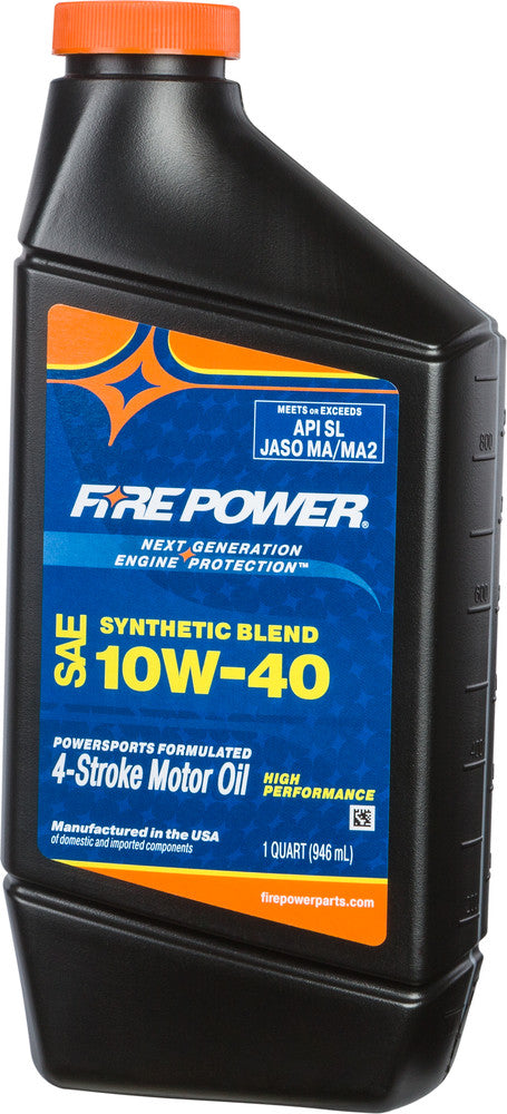 FIRE POWER SYNTHETIC BLEND OIL 10W40 4T 1 QT (12/CASE  SOLD EA)