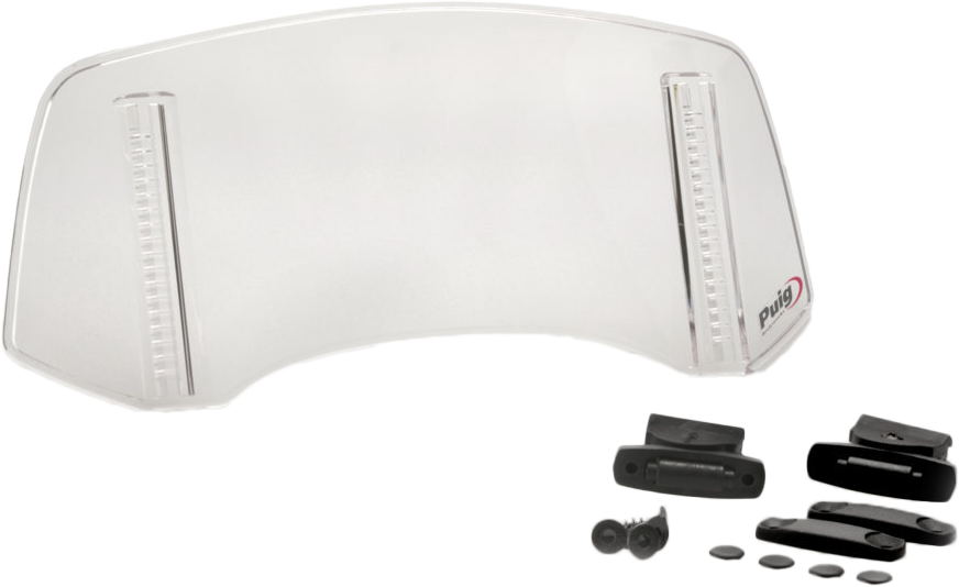 PUIG MULTI-ADJUSTABLE VISOR 2.0 FIXED SCREW CLEAR 300X130MM