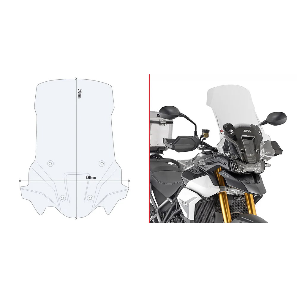 GIVI WINDSHIELD SPECIFIC RALLY CLEAR TRI