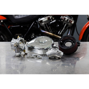 S&S Cycle Super G Carburetor with Stealth Air Cleaner Kit - Chrome - Evolution Big Twin