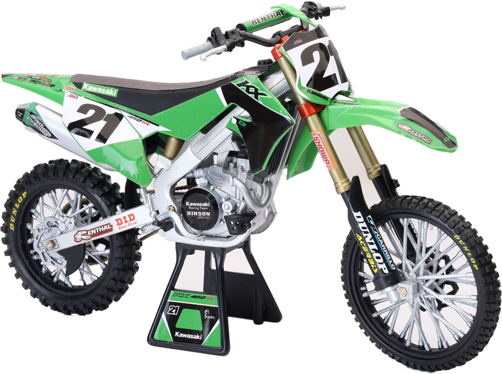 NEW-RAY 1:6 SCALE KAWASAKI FACTORY TEAM KX450F JASON ANDERSON #21