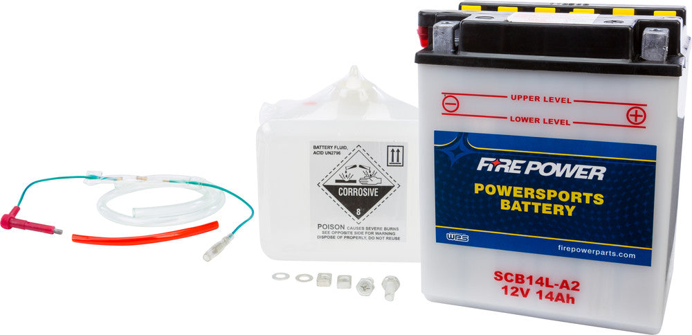 FIRE POWER BATTERY W/ACID SCB14L-A2 /SENS 12V HEAVY DUTY