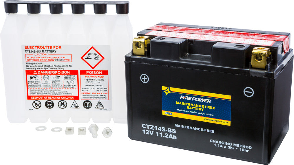Fire Power Battery CTZ14S-BS Maintenance Free - Honda/KTM/Suzuki/Yamaha