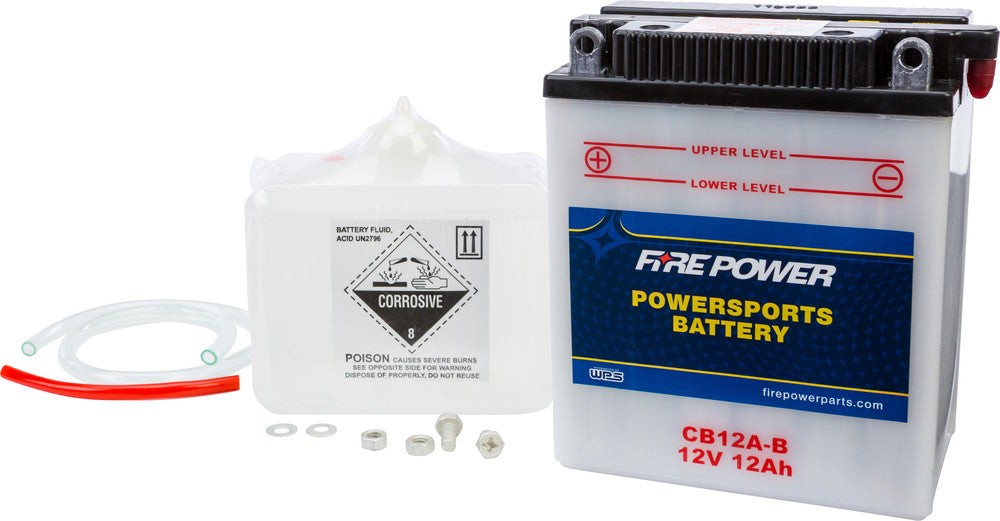 Fire Power Battery w/Acid CB12A-B 12V Heavy Duty - Honda