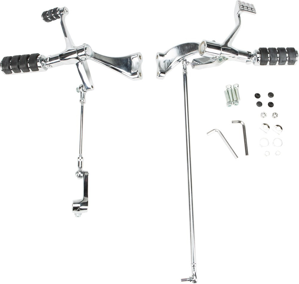 HARDDRIVE FORWARD CONTROL KIT XL 04-13 CHR W/RUBBER BAND PEGS