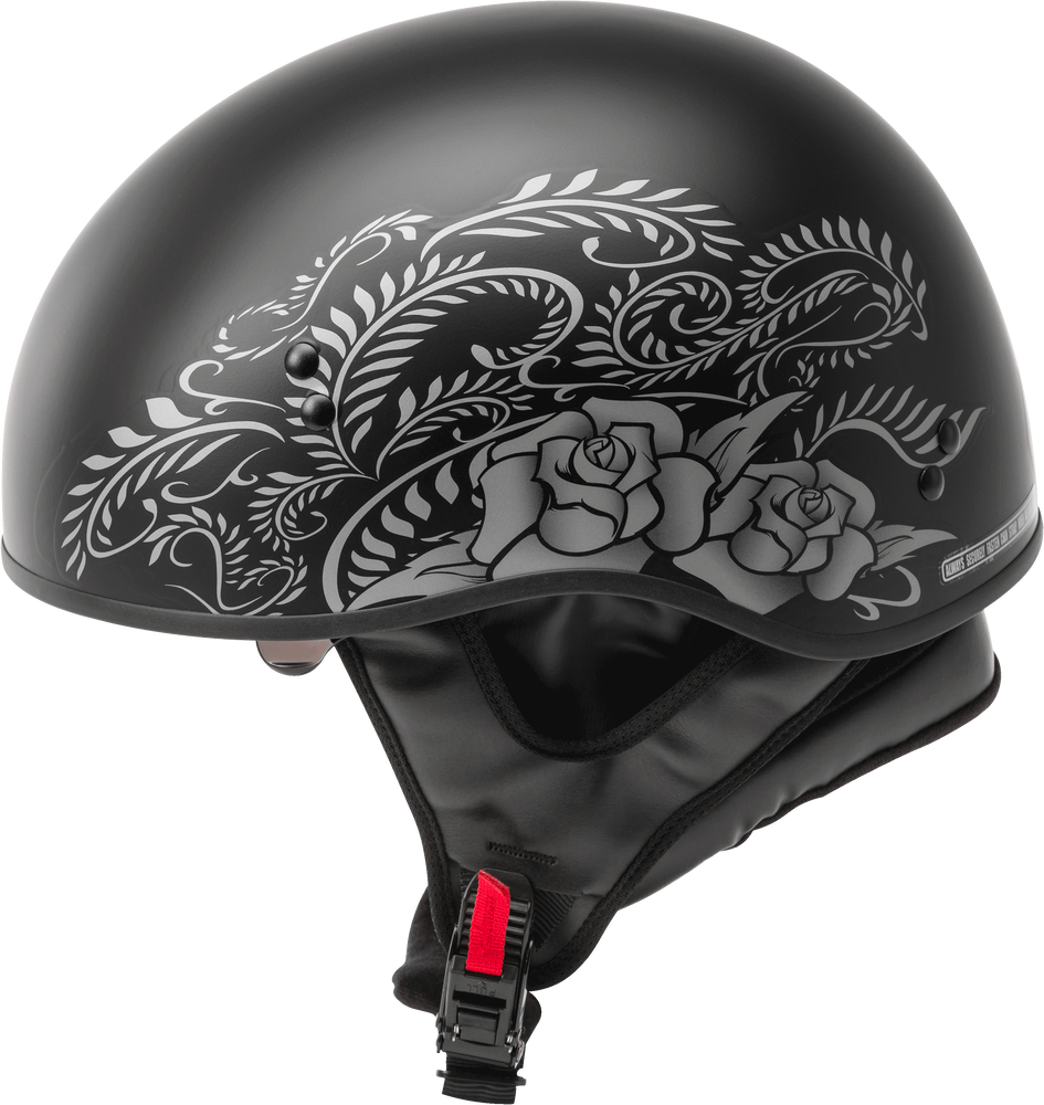 GMAX HH-65 Half Helmet Rose Naked Matte Black/Silver