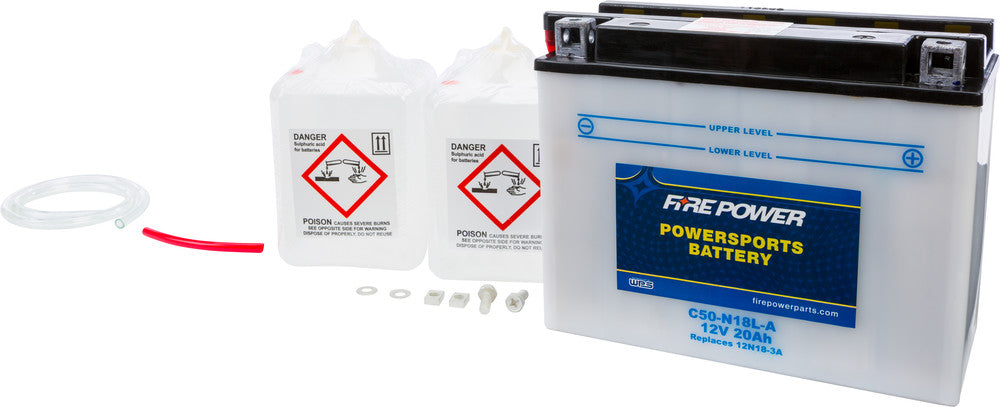 FIRE POWER BATTERY W/ACID C50-N18L-A 12V HEAVY DUTY