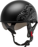 GMAX HH-65 Half Helmet Rose Naked Matte Black/Silver