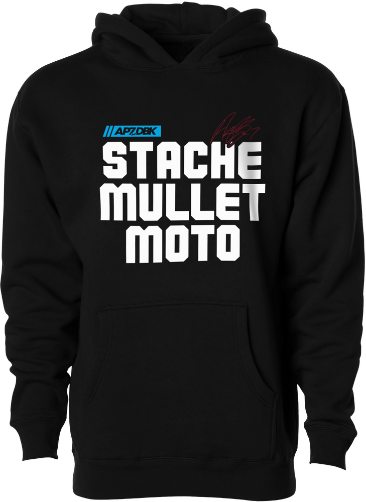 DBK STACHE MULLET MOTO YTH HOODIE BLACK YL