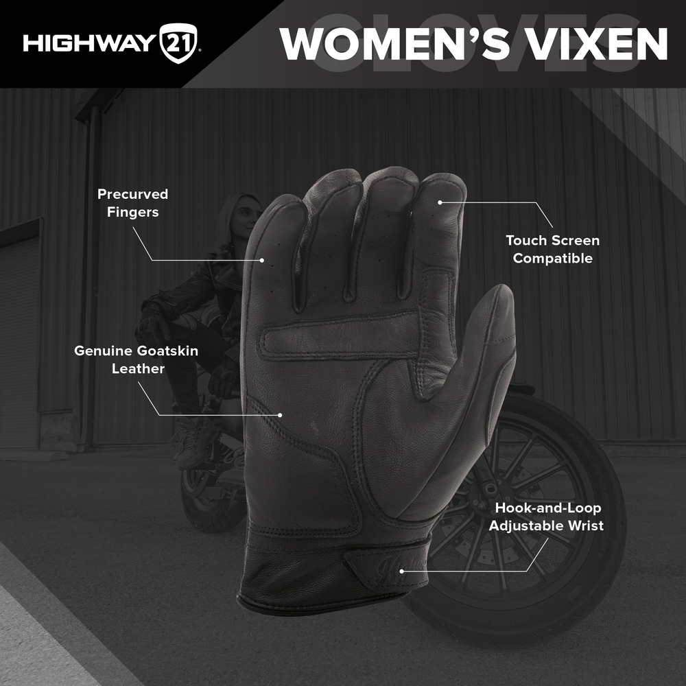 Highway 21 Women's Vixen Black/White Lace Gloves