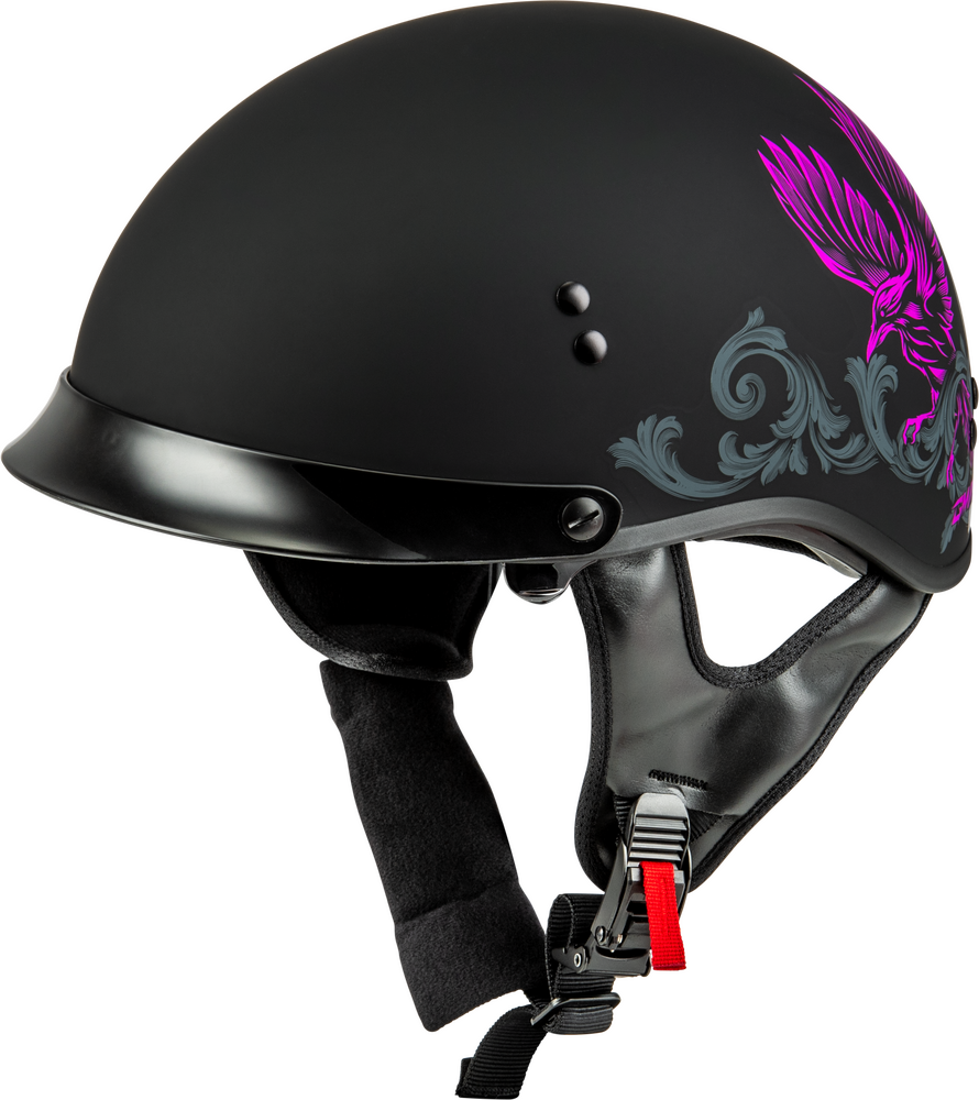 GMAX HH-65 Corvus Matte Black/Purple Helmet W/Peak