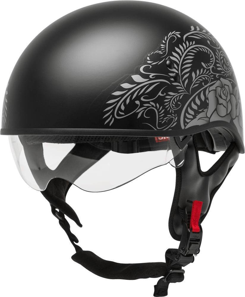 GMAX HH-65 Half Helmet Rose Naked Matte Black/Silver