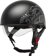 GMAX HH-65 Half Helmet Rose Naked Matte Black/Silver