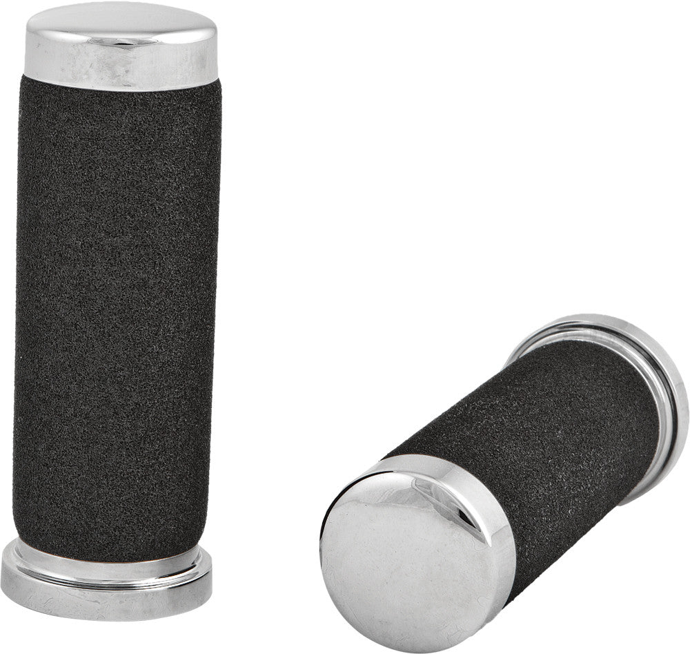 HARDDRIVE GRIPS FOAM CHROME W/O THROTTLE SLEEVE