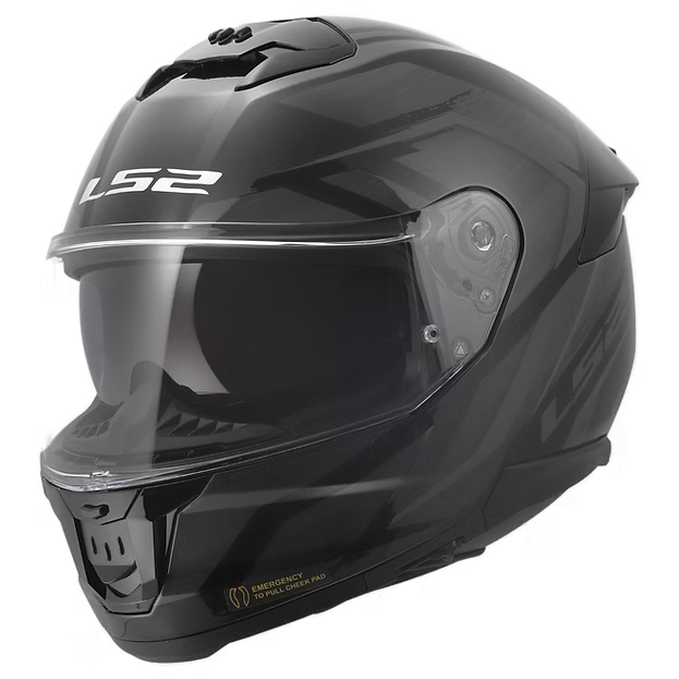 LS2 FURY - GLOSS BLACK/GRAY - Stream II Helmet
