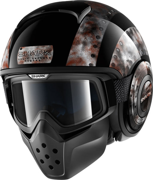 SHARK DRAK DOGTAG DOT BLACK/CHROME/BLACK HELMET – Performance Moto Parts