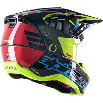 Alpinestars SM5 Action Helmet Gloss Black/Blue/Fluo Yellow