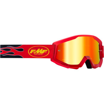 FMF PowerCore Goggles - Flame - Red - Red Mirror