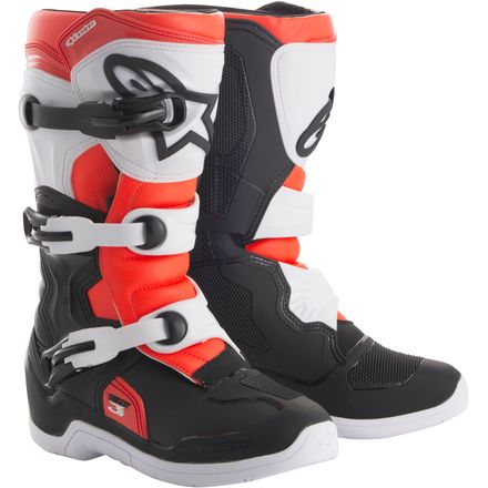 ALPINESTARS TECH 3S YOUTH BLACK/WHITE/RED FLUO BOOT