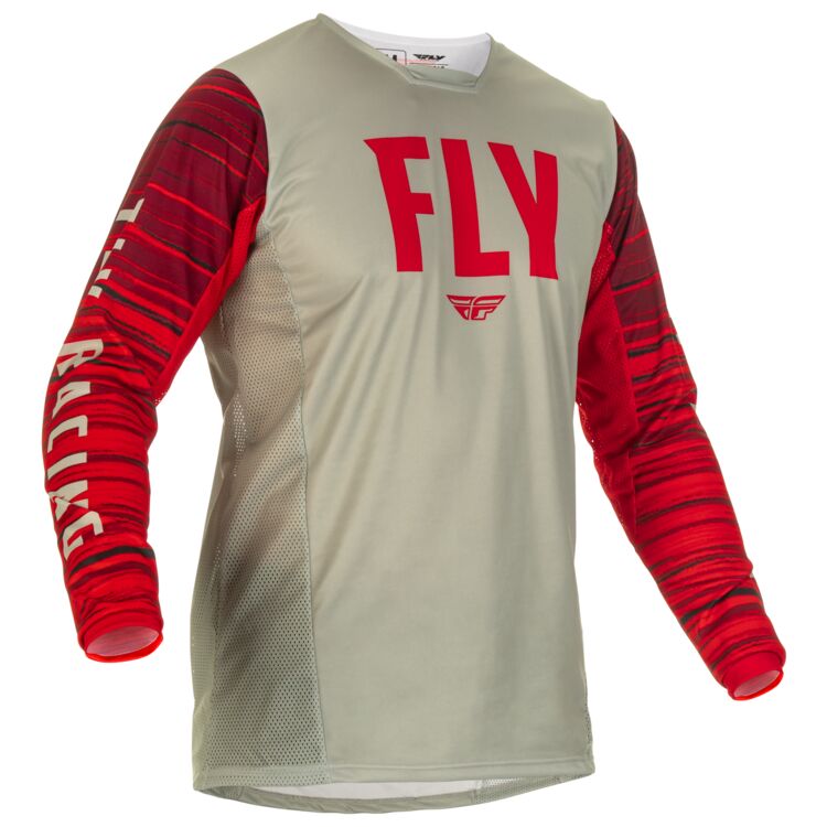 FLY RACING KINETIC WAVE JERSEY LIGHT GREY/RED