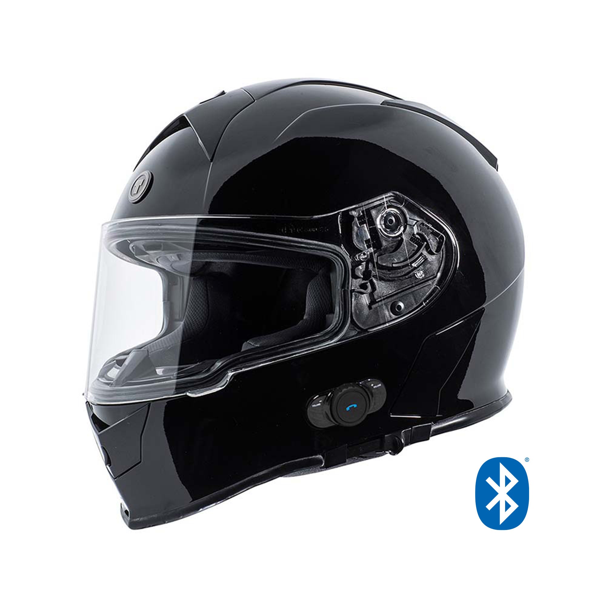bluetooth integrated motorcycle helmet TORC T14B Bluetooth Integrated Mako Full Face Helmet Gloss Black / X-Large