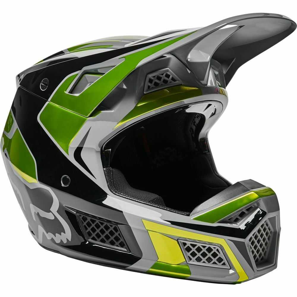 fox racing helmet motorcycle yellow Fox Racing V3 RS Mirer Fluo Yellow Helmet S