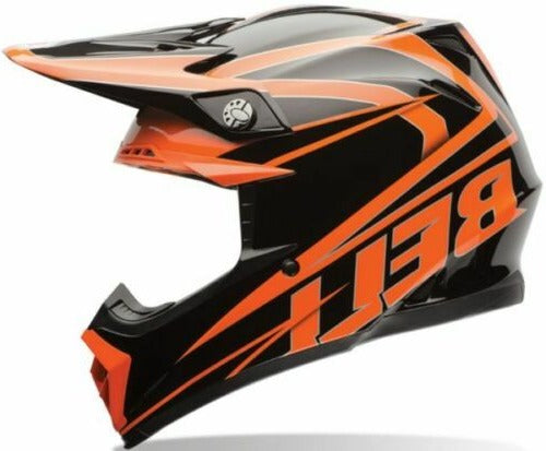 bell black and orange motorcycle helmet Bell PS Moto-9 Tracker Orange/Black Helmet
