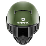 STREET DRAK 3/4 JET HELMET BLANK MAT DOT GREEN